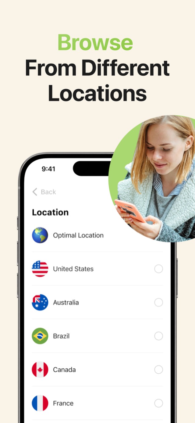 Fortify VPN+ country list with the optimal server at the top
